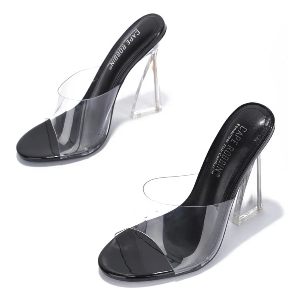 Cape Robbin, Clear Heel, Avant-Garde Transparent Upper, Pairs w/Most,EUC, Size 9